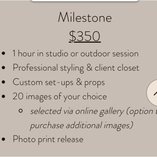 3 month Milestone PhotoShoot $350
