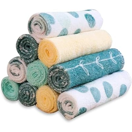 Spasilk Baby 10 Pack Soft Terry Bath Washcloth Wipes