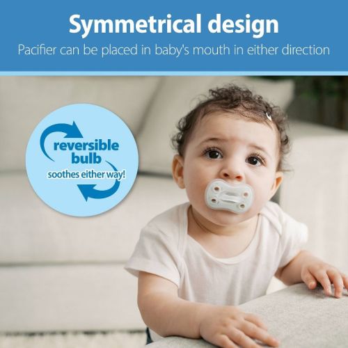 Dr. Brown's Advantage One-Piece Lightweight Silicone Pacifier Stage One, with one Glow-in-the-Dark Pacifier - 3pk