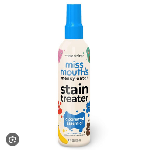 Miss Mouth's Messy Eater Stain Treater Spray - 4oz 2 Pack Stain Remover - Newborn & Baby Essentials - No Dry Cleaning Food, Grease, Coffee Off Laundry, Underwear, Fabric