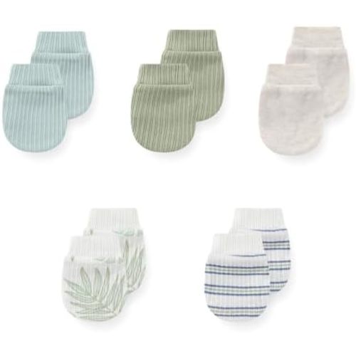 5 Pack Unisex New Born Boy Girls No Scratch Mittens Cotton Soft Baby Gloves Accessory 0-3 Months Infant Essentials