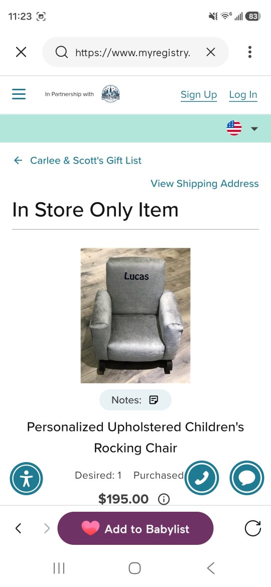 Personalized Upholstered Children's Rocking Chair