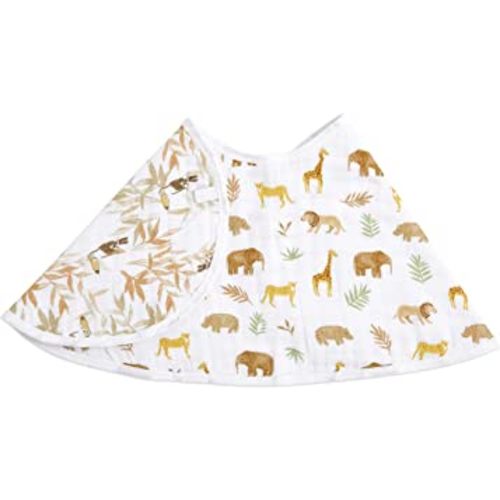 aden + anais Essentials Burpy Bib, 100% Cotton Muslin, Soft Absorbent 4 Layers, Multi-Use Burp Cloth and Bib, 22.5" X 11", Single, Tanzania