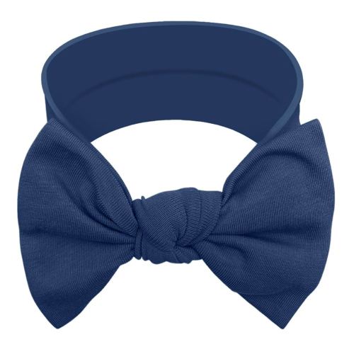 Baby Girl Headbands-Infant,Toddler Cotton Handmade Hairbands with Bows Child Hair Accessories (Navy Blue)