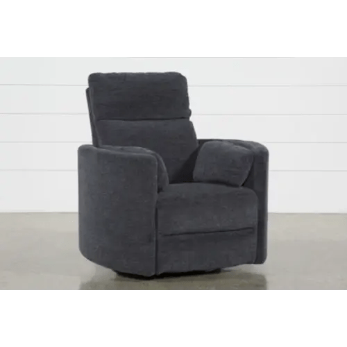 Rayna Ink Blue Nursery Power Swivel Glider Recliner with USB | Rocker