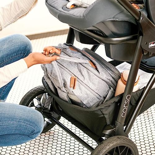 Chicco Corso LE Modular Travel System, Corso LE Stroller with KeyFit 35 Infant Car Seat and Base, Stroller and Car Seat Combo, Infant Travel System | Hampton/Blue