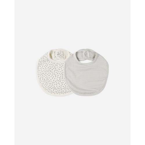 Jersey Snap Bib, 2 Pack || Scatter, Blue Micro Stripe – Quincy Mae