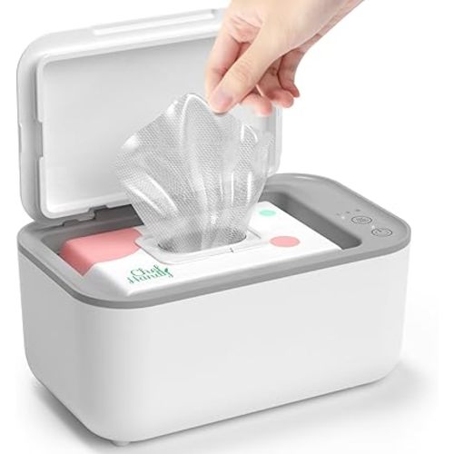 Baby Wipe Warmer, Wipe Warmer and Baby Wet Wipes Dispenser, Smart Precise Temperature Control Large Capacity Evenly Overall Heating Silence, Wipes Warmer for Babies Portable Wipe Warmer (White)