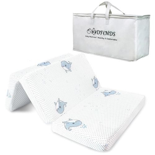 Trifold Pack and Play Mattress, 38"x26"x3" Soft & Firm Foldable Memory Foam Baby Mattress for Pack N Play, 3 Inch Thick Pack N Play Mattresses with Carrying Bag, Breathable & Washable