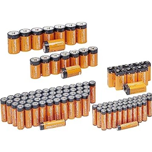Amazon Basics 108 Count Alkaline Battery Super Value Pack - 48 AA + 36 AAA + 8 C + 8 D + 8 9Volt