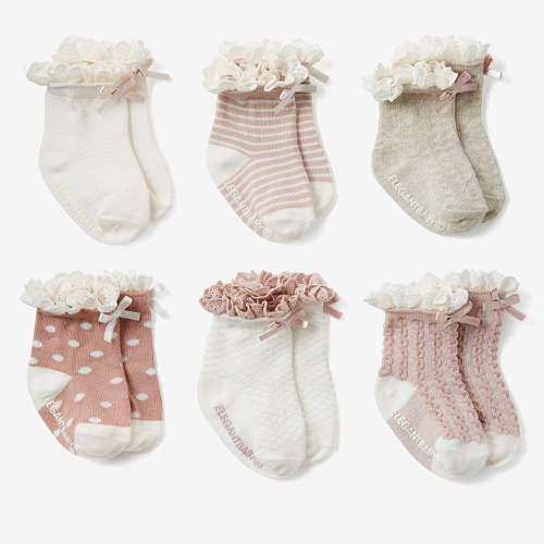 Fancy Pink Non Slip Baby Socks 6pk
– Elegant Baby
