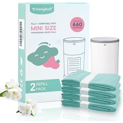 Diaper Pail Refills Compatible with DEKOR MINI, 30% Extra Thick, Leak-Proof, Durable, Holds Up to 660 Diapers, Easy to Use for Baby’s Diaper Disposal