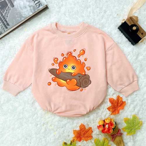 Howl’s Baby Romper Sweatshirt, Retro Fall Clothes, Fall Baby Romper, Newborn Boy, New Baby's First Christmas, Baby Shower Gift