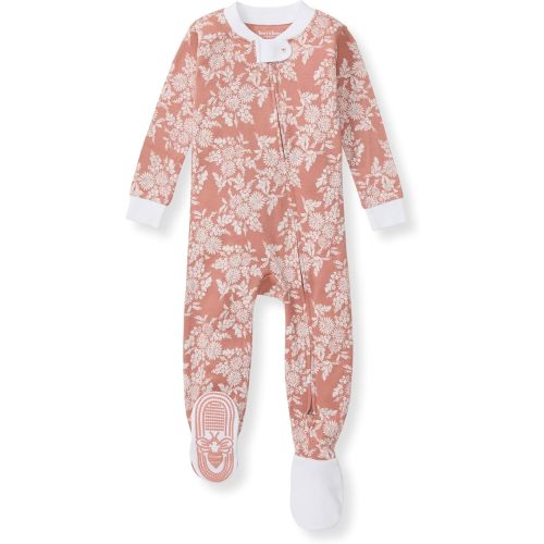 Burt's Bees Baby Girls' Snug Fit One-Piece Footed Non-Slip Sleeper Pajamas