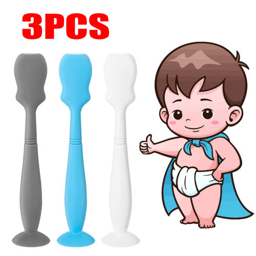 Danlai-1/3/6Pieces Baby Diaper Rash Cream Applicator, Portable Silicone Brush Applicator With Suction Cup And Humanized Handle For Newborn Unique Gift