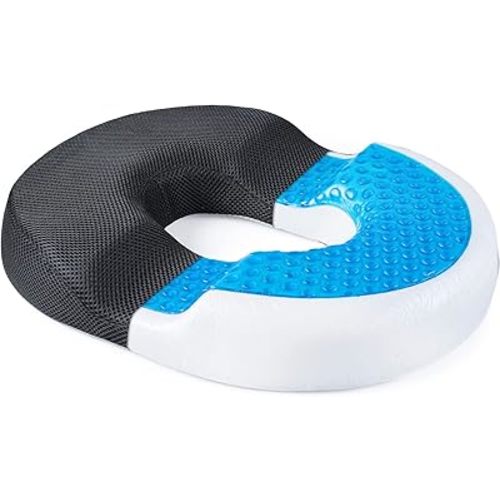 Donut Pillow for Tailbone Pain XL Gel Hemorrhoid Pillow Donut Cushion Doughnut Pillow for Tailbone Hemorrhoids Postpartum Pregnancy Donut Seat Cushion for Women Men Hemmoroid Cushion Memory Foam