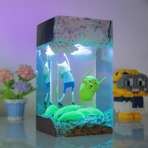 Adventuree Times Resin Art Lamp – Finn & Jake Light-Up Nightstand Decor