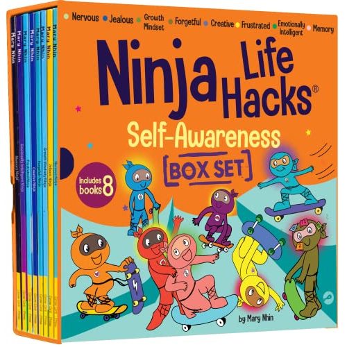 Ninja Life Hacks Self Awareness 8 Book Box Set (Books 41-48: Frustrated Ninja, Nervous Ninja, Jealous Ninja, Growth Mindset Ninja, Forgetful Ninja, ... Emotionally Intelligent Ninja, Memory Ninja)