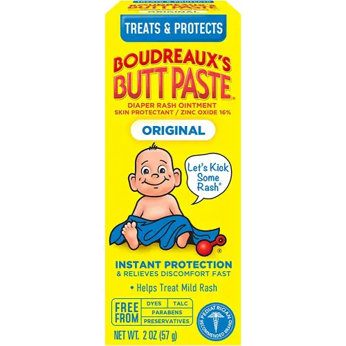 Boudreaux's Butt Paste Original Diaper Rash Cream, Ointment for Baby, 2 oz Tube