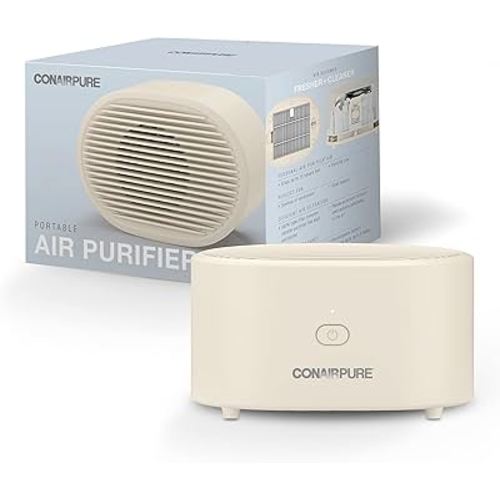 Conair Portable Small Air Purifier, Rechargeable Corded/Cordless, HEPA Air Filter, Air Purifier for Allergies, Dust, Pollen, Odor Control, Home, Bedroom, Dorm Room, Air Purifier for Small Room