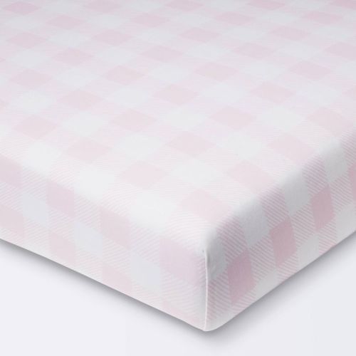 Polyester Rayon Jersey Fitted Crib Sheet - Cloud Island™ Pink Gingham