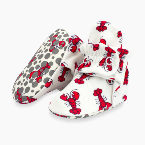Zutano Organic Cotton Gripper Bootie - Lucky Lobster, Baby Booties, 6M