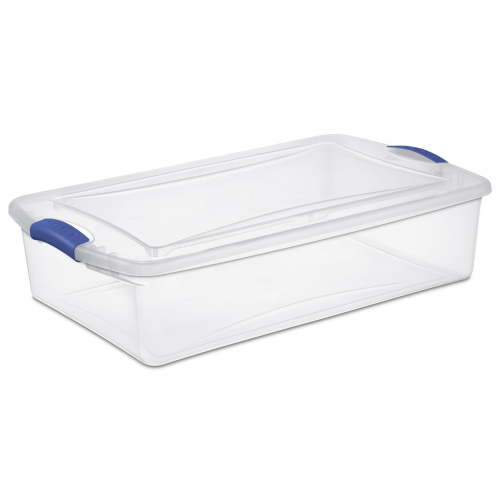 Sterilite 32 Liter Latch Box, Clear Plastic Storage Bin with Lid, Blue Latch - Walmart.ca