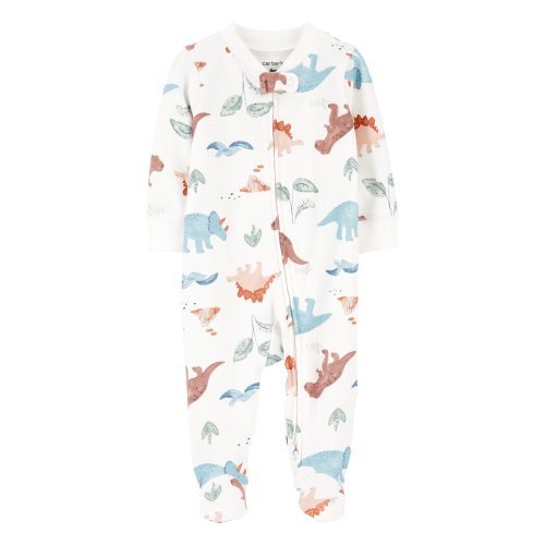 Multi Baby Boy Dinosaur 2-Way Zip Cotton Sleep & Play Pajamas