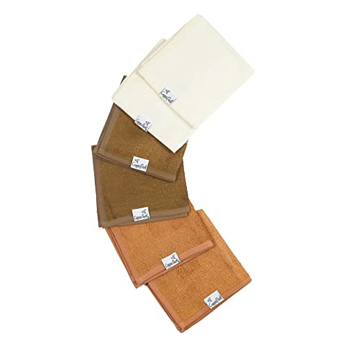 Copper Pearl 6 Ultra Soft Baby Bath Washcloths Premium Large Soft Dune 11" x 11" Towels