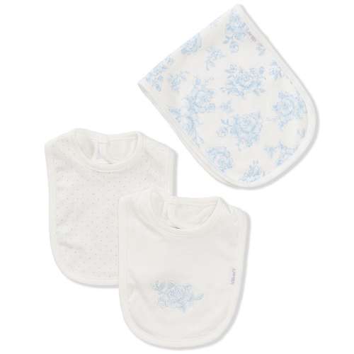 Little Me Baby Girls Solid/Pattern Bibs & Burpcloth 3-Piece Set