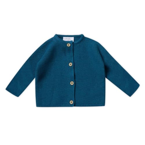 Stellou & friends 100% Cotton Baby Cardigan, Long Sleeve Knit Sweater for Kids, Unisex Tops for Infant, for Children 0-6 Yrs