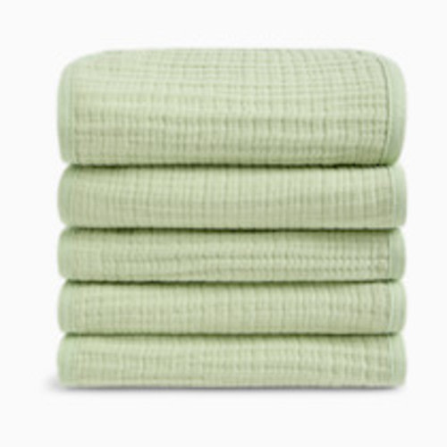Small Story Organic Cotton Muslin Burp Cloths Multipack - Sage, 5