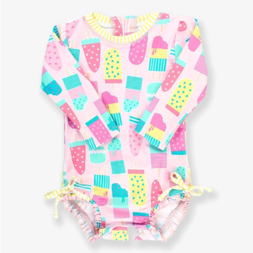 Long Sleeve One Piece Rash Guard | RuffleButts & RuggedButts