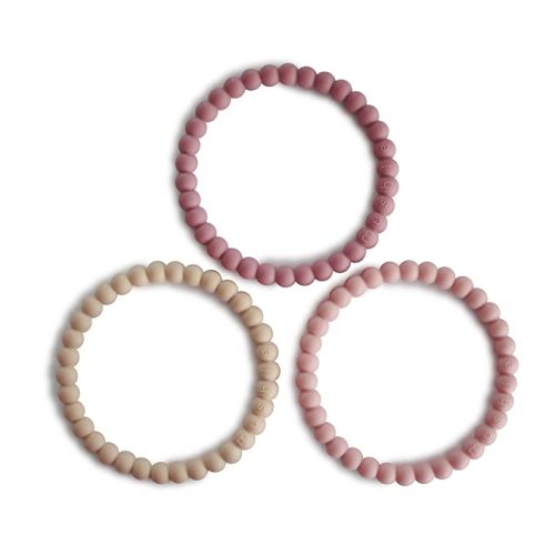 mushie Pearl Teether Bracelet | 3-Pack (Clary Sage/Tuscany/Desert Sand)