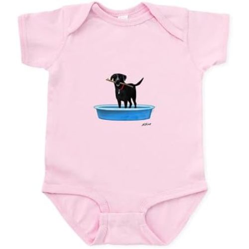 CafePress Black Labrador Retriever in Kiddie Pool Body Suit Cute Infant Bodysuit Baby Romper
