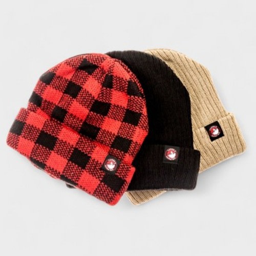 Canada Weather Gear Infant Beanie Hat Set – 3-Pack, Cozy Knit Winter Hats for Babies