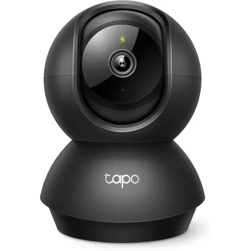 Tapo 1080P Indoor Pan/Tilt Wired Security Camera - Works as a Baby & Pet Monitor, Motion Detection, 2-Way Audio, Siren, Night Vision, Subscription-Free Local Storage or Optional Cloud, Black, C201