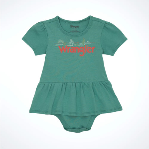 Baby Girl's Short Sleeve Logo Skirted Bodysuit