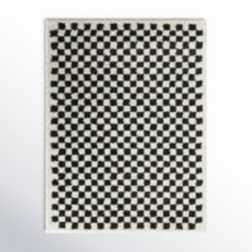 Walker Checkered Charcoal/Cream Shag Area Rug 5x7