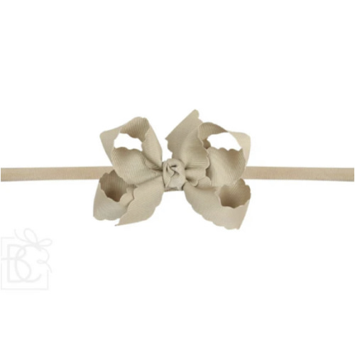Medium Scallop Bow Headband | Oatmeal – Little Vines