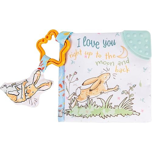 KIDS PREFERRED Guess How Much I Love You… 5 Inch Soft Book Interactive Baby Teether Toy with Crinkle Sounds, Soft Textures, Bright Colors, and BPA-Free Materials for Safe and Fun Sensory Play