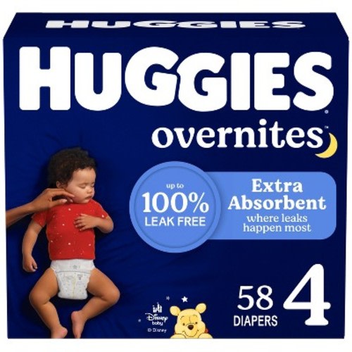 Huggies Overnites Disposable Diapers - Size 4 - 58ct