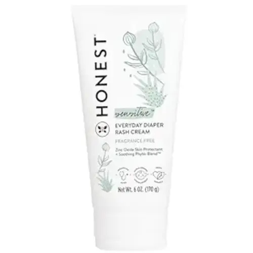 The Honest Company Hypoallergenic Diaper Rash Cream | Moisturizing + Calming Zinc Oxide Ointment | NEA Recognized, Cruelty Free | Value Size, 6 oz