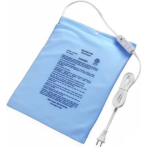 Boncare Stay On NO Auto-Off Hot Heating Pad for Cramps and Back Pain Relief Boncare 12” x 15” Small Fomentera Electrica Lumbar Moist & Dry Heat Washable Cover (Sky Blue)