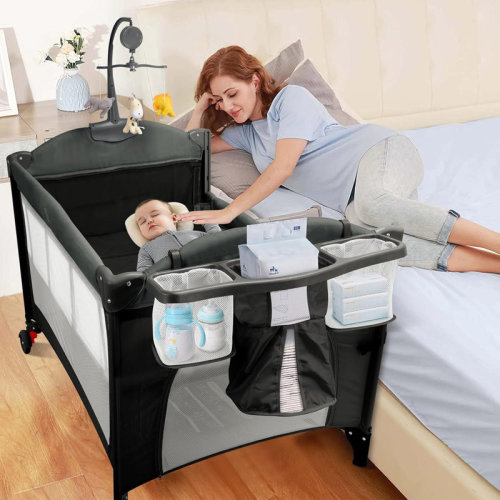 Zoomie Kids 5-In-1 Pack N Play, Baby Bassinet Bedside Sleeper With Carry Bag, Mattress For Newborn To Toddlers | Wayfair