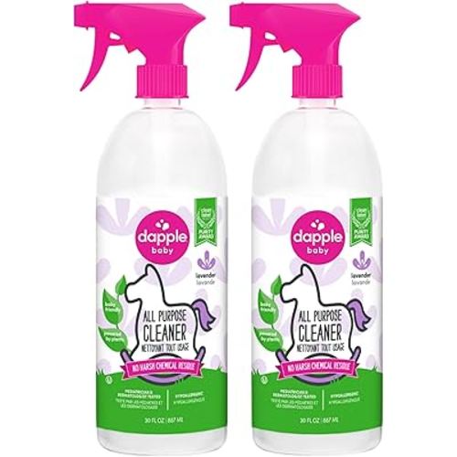 Dapple Baby All Purpose Cleaning Spray, Plant Based & Hypoallergenic for Toys, High Chairs, Swings, Counters, 1 Pump Included, Lavender, 30 Fl Oz (Pack of 2)