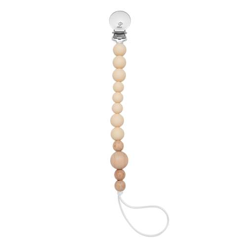 Colour Block Silicone & Wood Pacifier Clip