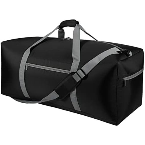 Foldable Duffel Bag 30 inch 75L Large Lightweight Luggage for Travel Camping Storage-Black