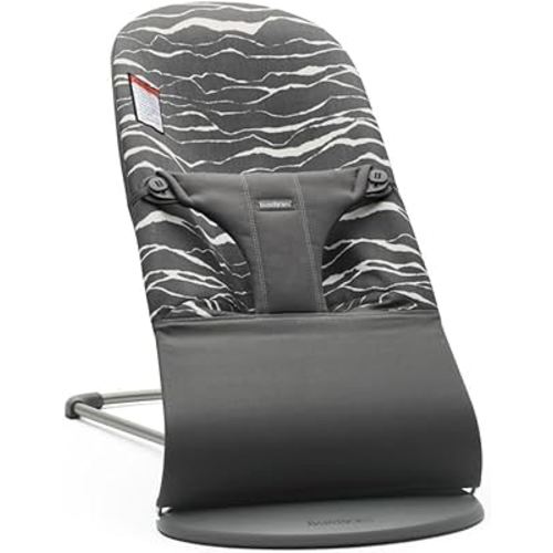 BabyBjörn Bouncer Bliss, Cotton, Anthracite/Landscape Print