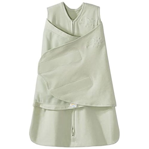 HALO 100% Cotton Sleepsack Swaddle, 3-Way Adjustable Wearable Blanket, TOG 1.5, Sage, Newborn, 0-3 Months